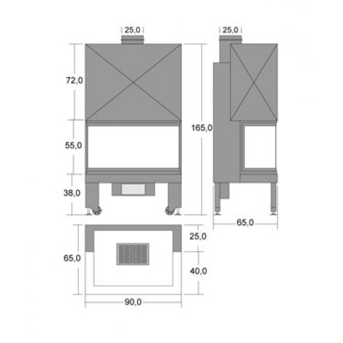 Каминная топка Grilli Caminetti AF2000 90 Trifax VT Ghisa_1 Каминная топка Grilli Caminetti AF2000 90 Trifax VT Ghisa_1