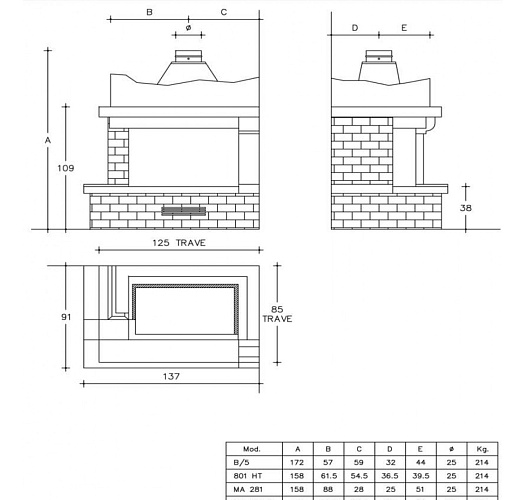 Камин Piazzetta faenza l dx_1 Камин Piazzetta faenza l dx_1